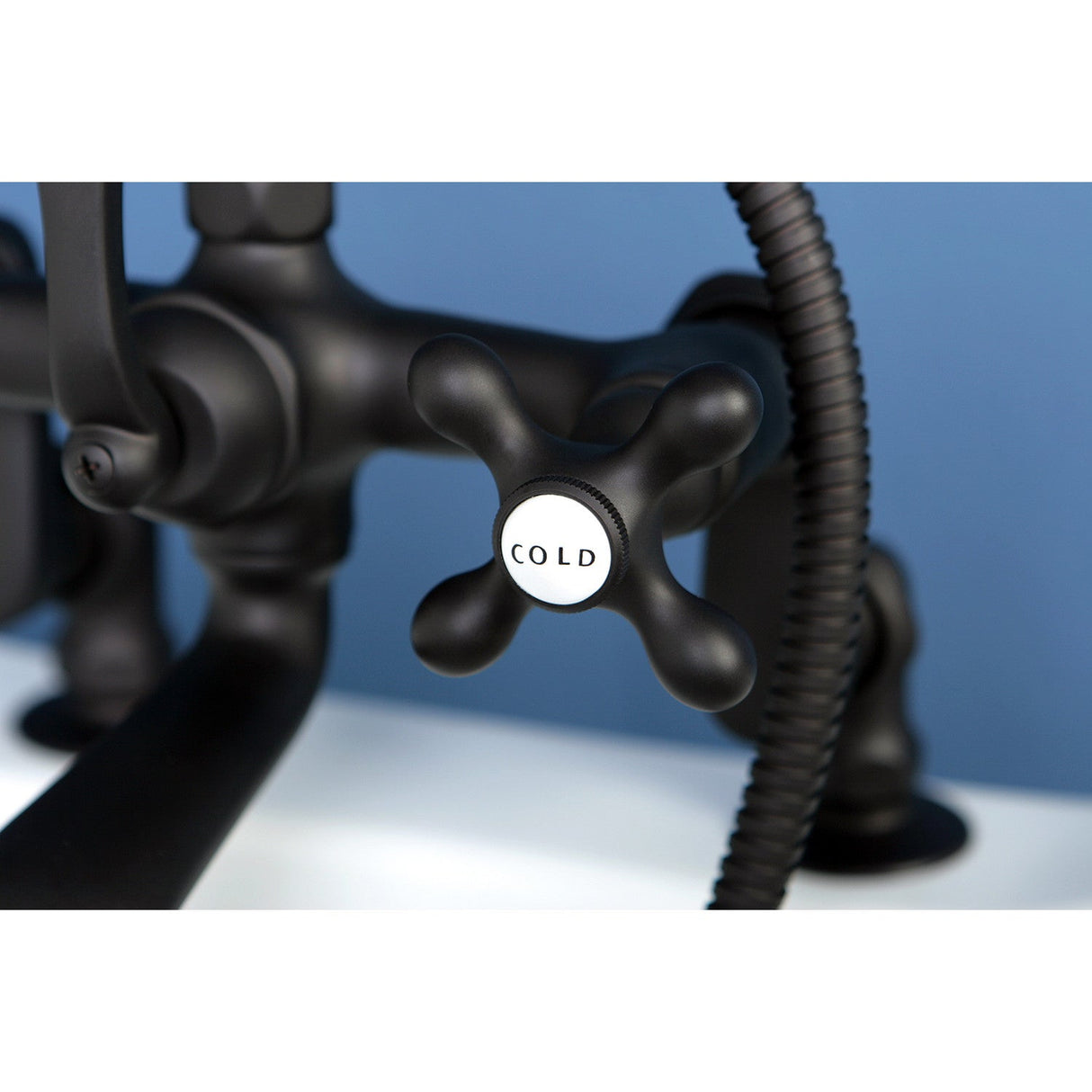 Vintage CC657T5 Three-Handle 2-Hole Deck Mount Clawfoot Tub Faucet with Hand Shower, Oil Rubbed Bronze