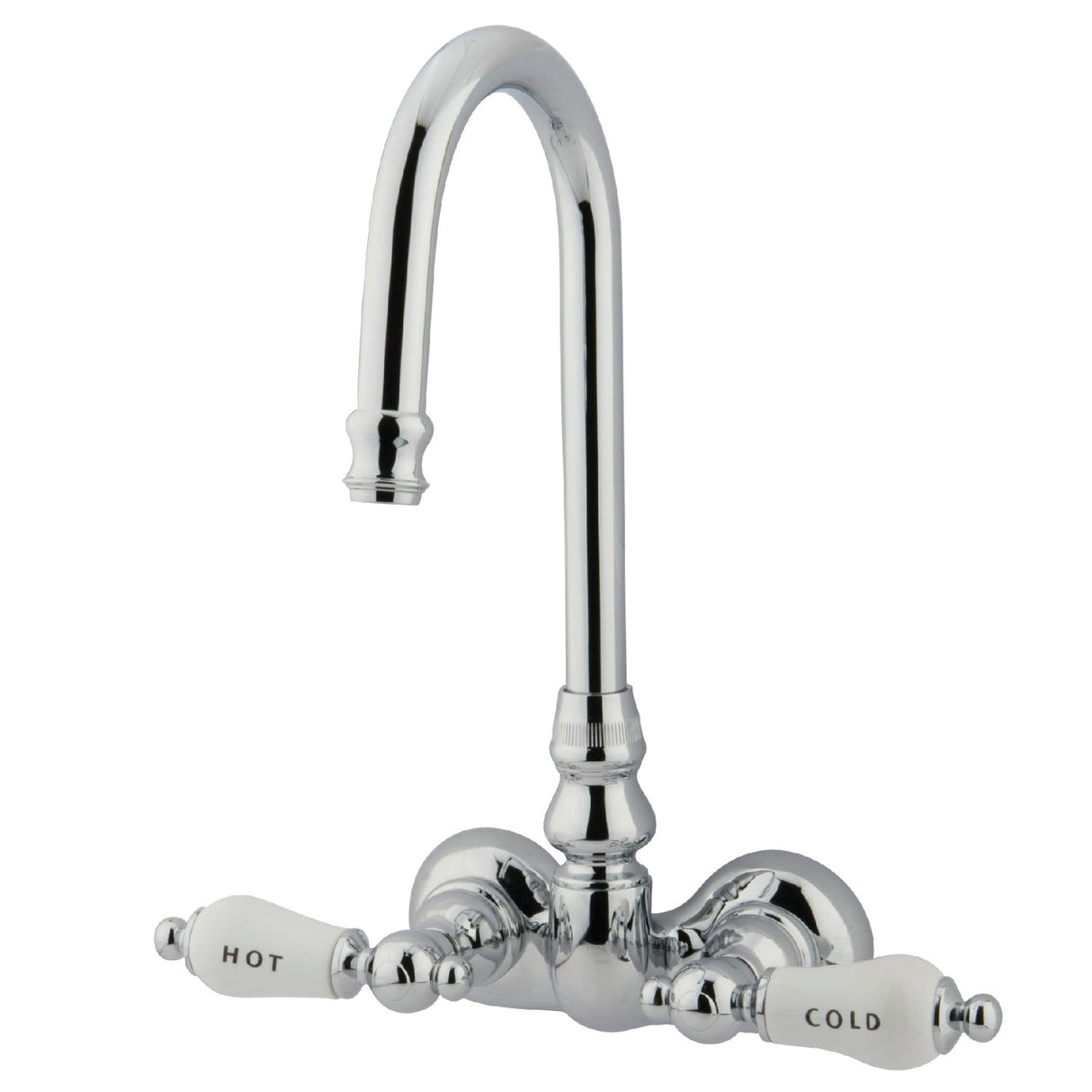 Vintage CC74T1 Two-Handle 2-Hole Tub Wall Mount Clawfoot Tub Faucet, Polished Chrome