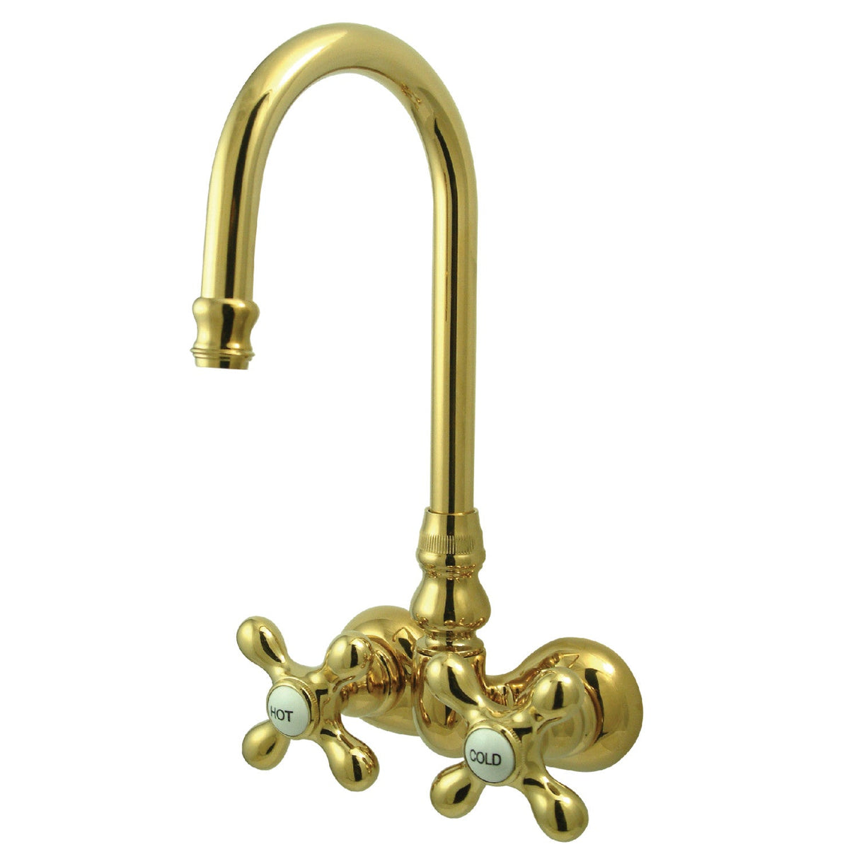 Vintage CC77T2 Two-Handle 2-Hole Tub Wall Mount Clawfoot Tub Faucet, Polished Brass