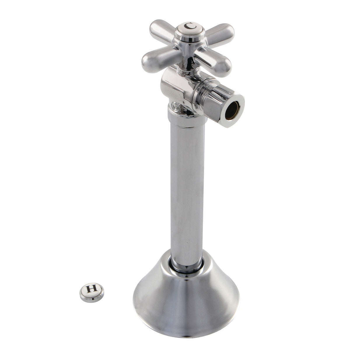 Vintage CC83201X 1/2-Inch Sweat x 3/8-Inch OD Comp Quarter-Turn Angle Stop Valve, Polished Chrome