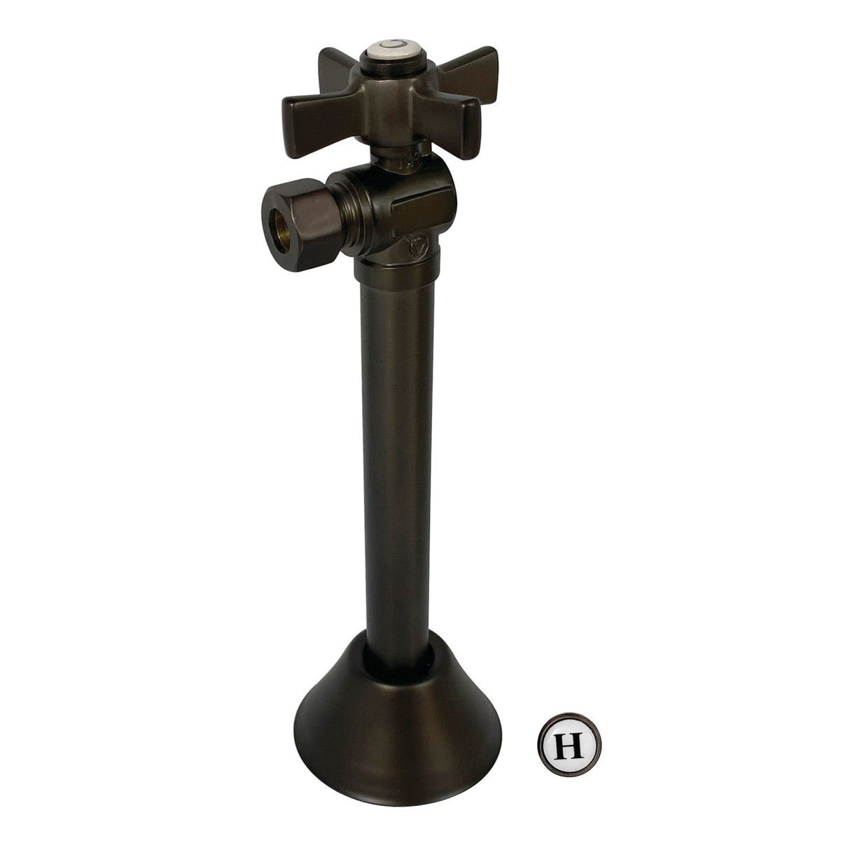 Millennium CC83205ZX 1/2-Inch Sweat x 3/8-Inch OD Comp Quarter-Turn Angle Stop Valve, Oil Rubbed Bronze