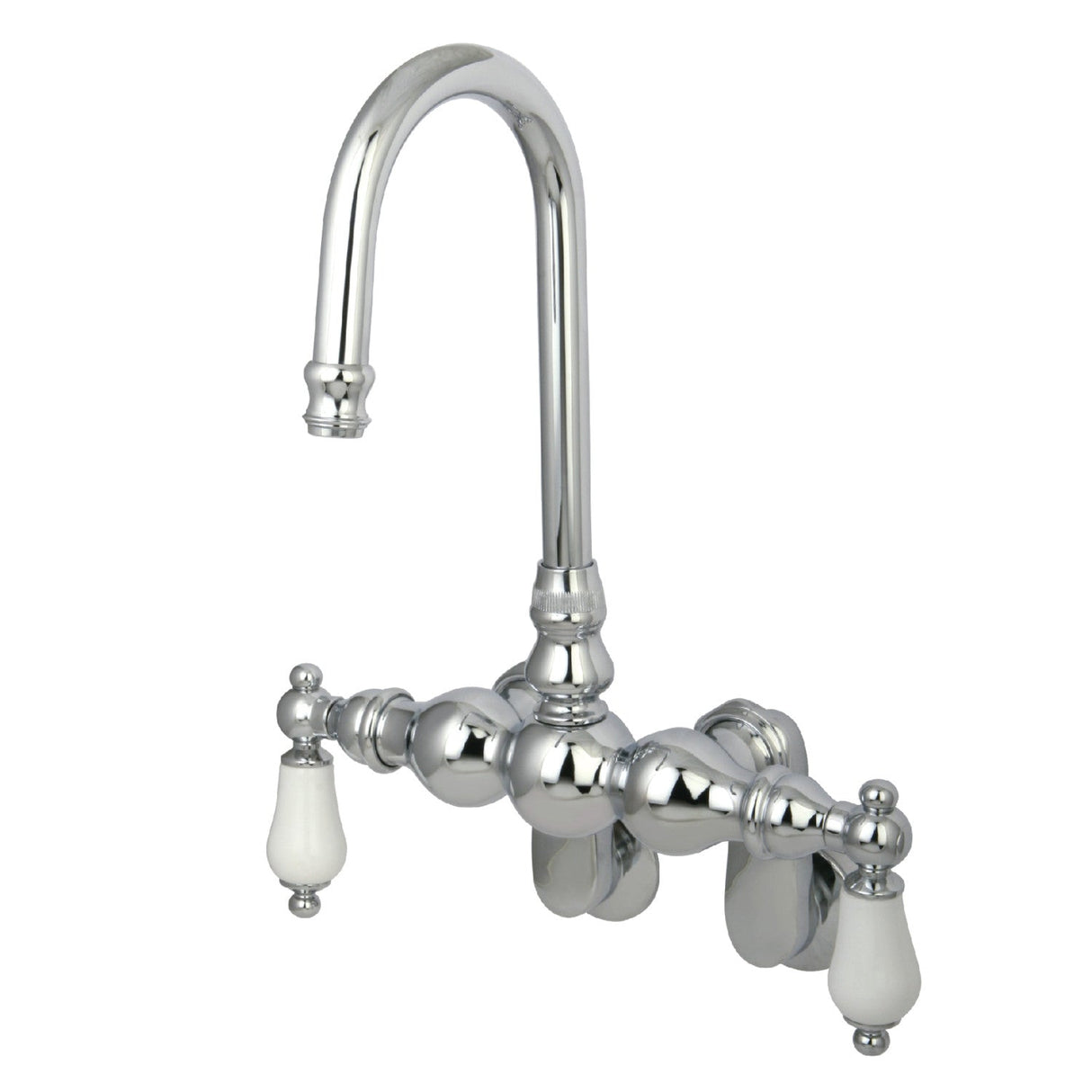 Vintage CC84T1 Two-Handle 2-Hole Tub Wall Mount Clawfoot Tub Faucet, Polished Chrome