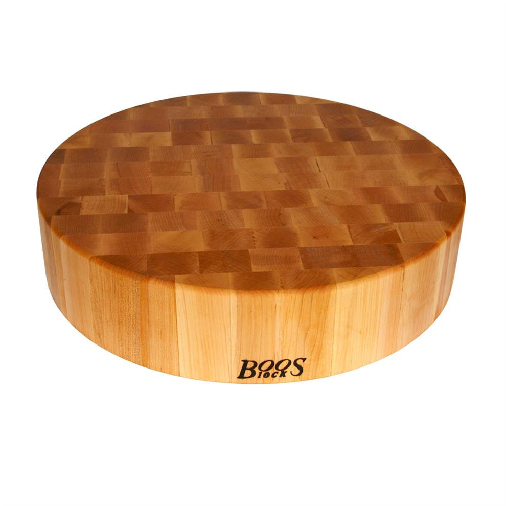 John Boos CCB18-R Block Classic Collection Maple Wood End Grain Round Chopping Block, 18 Inches x 4 18DIAX4 MPL-END GR-NON REV-NO GRV-