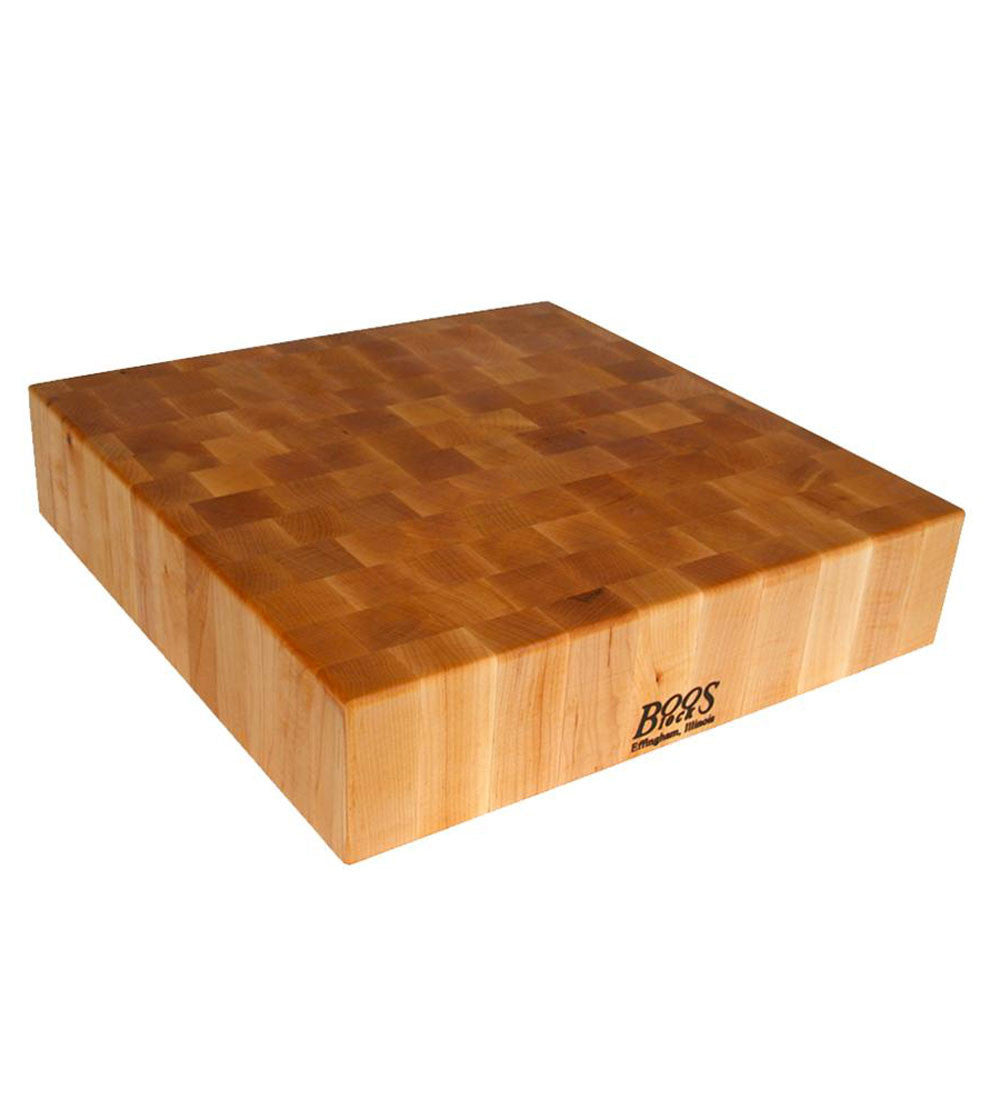 John Boos CCB18-S Block Classic Collection Maple Wood End Grain Chopping Block, 18 Inches x 4 18X18X4 MPL-END GR-NON REV-NO GRV-