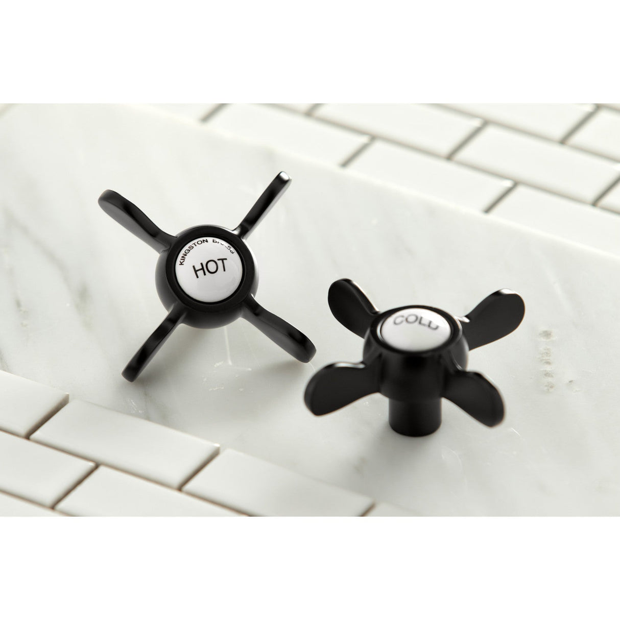 Essex CCK246K0 Three-Handle 2-Hole Freestanding Clawfoot Tub Faucet Package with Supply Line and Stop Valve, Matte Black