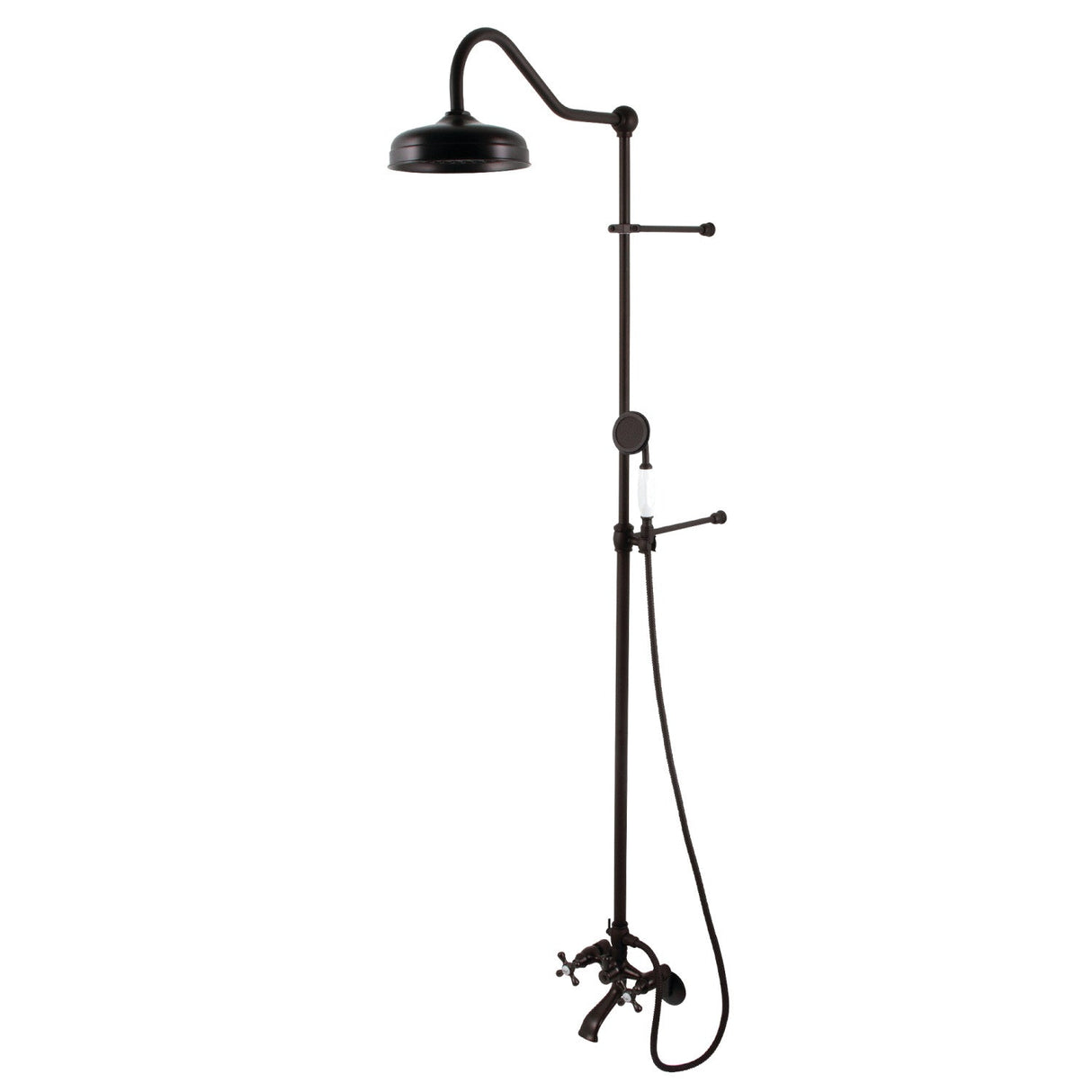 Vintage CCK2665 Two-Handle 2-Hole Wall Mount Clawfoot Tub Faucet Package with Shower Combo and Hand Shower, Oil Rubbed Bronze