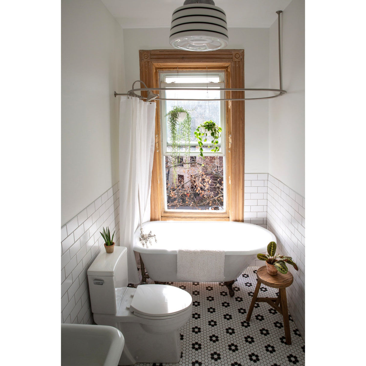 Vintage CCK3188AL Three-Handle 2-Hole Tub Wall Mount Clawfoot Tub Faucet Package with Shower Enclosure, Brushed Nickel