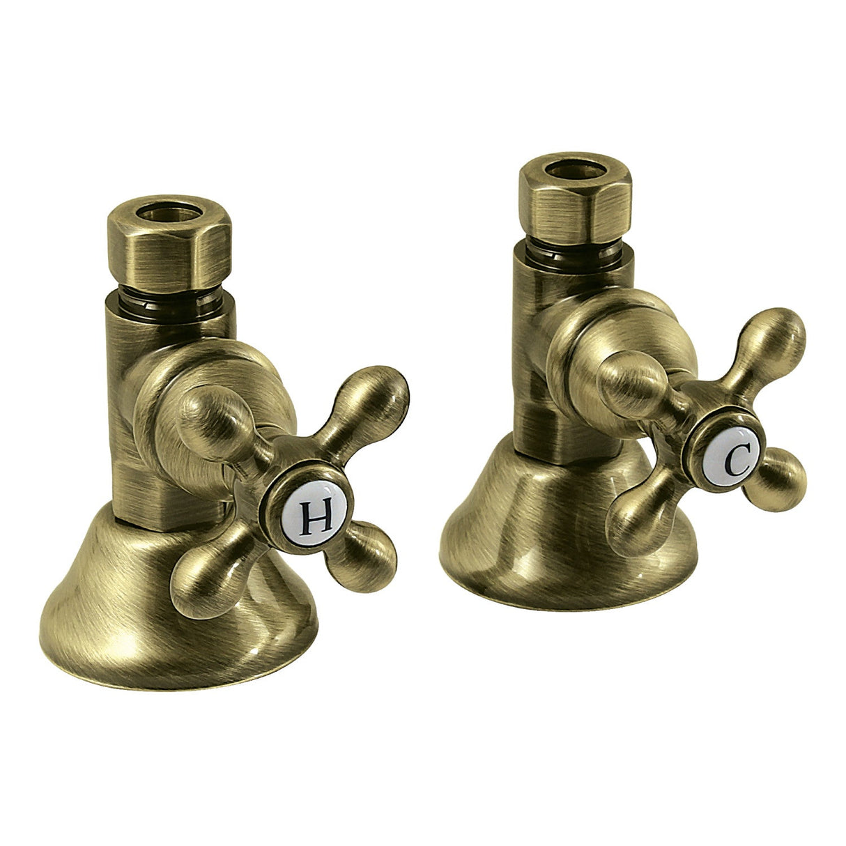 Trimscape CCK44153AX 1/2-Inch FIP x 1/2-Inch OD Comp Quarter-Turn Straight Stop Valve, Antique Brass