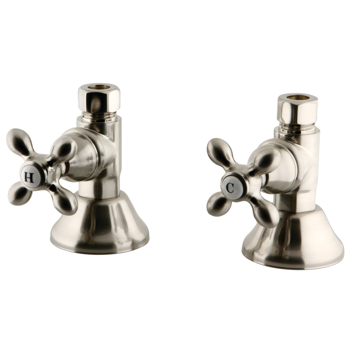 Trimscape CCK44158AX 1/2-Inch FIP x 1/2-Inch OD Comp Quarter-Turn Straight Stop Valve, Brushed Nickel