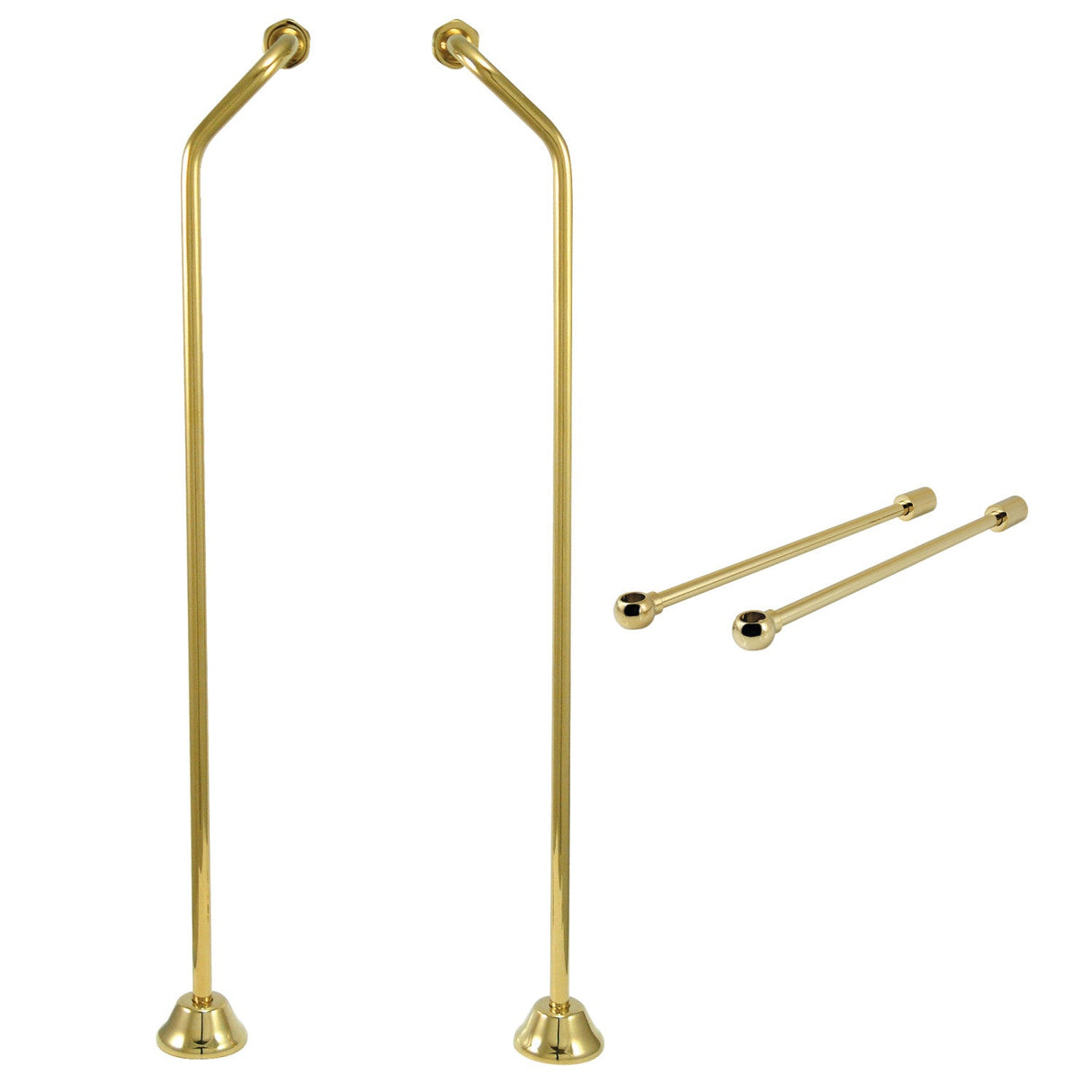 Vintage CCK472 Double Offset Supply Line with Wall Bracket Combo, Polished Brass