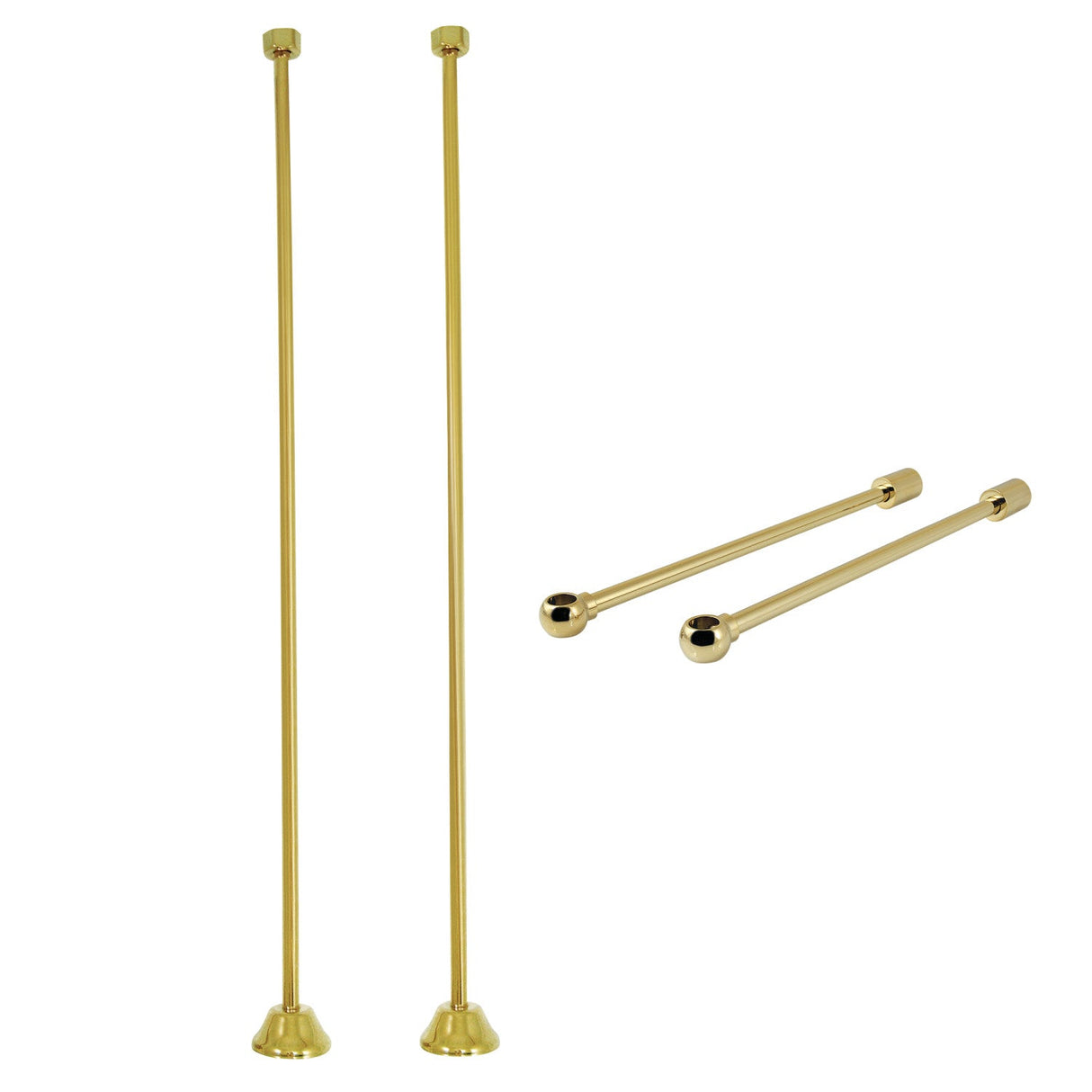 Vintage CCK482 Straight Supply Line with Wall Bracket Combo, Polished Brass