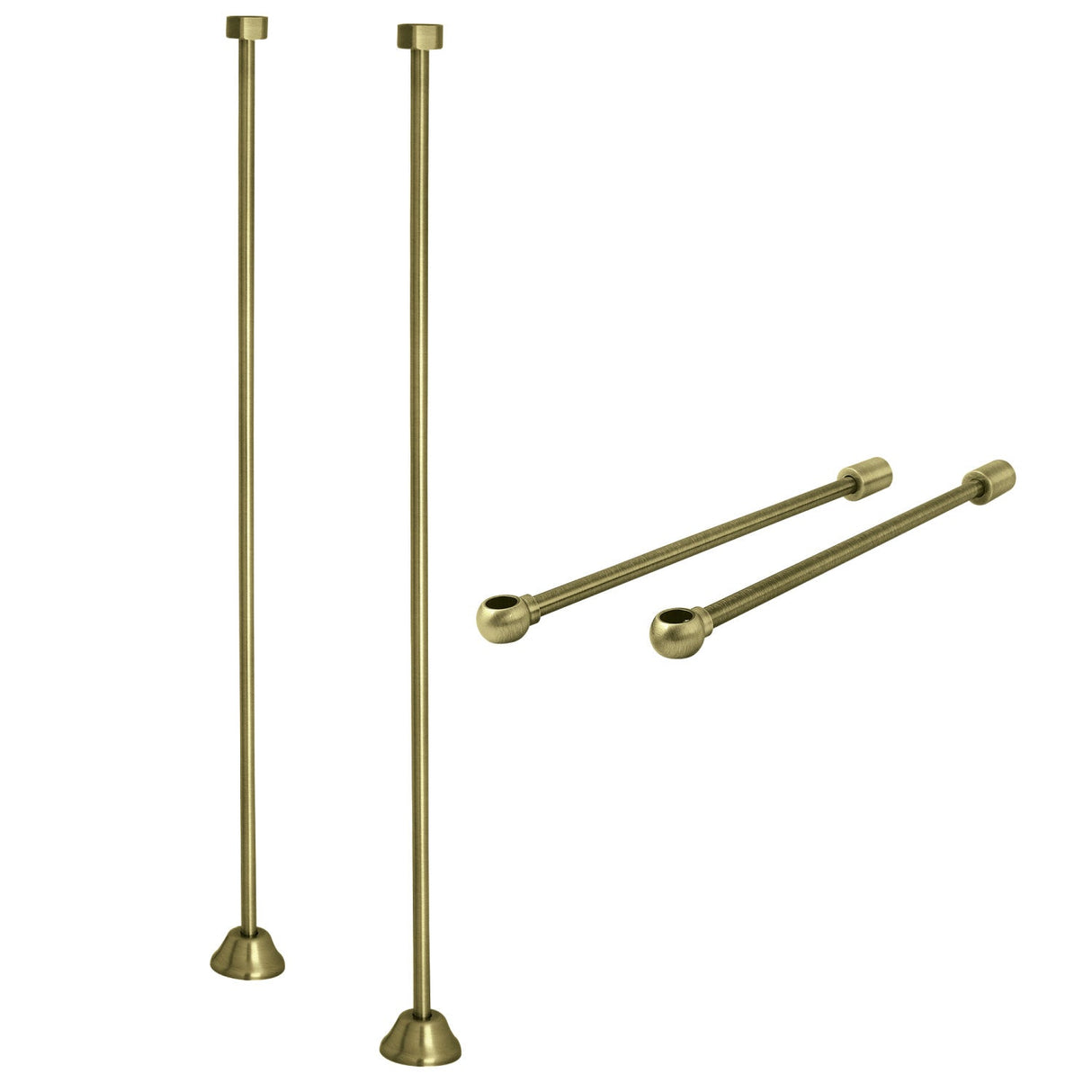 Vintage CCK483 Straight Supply Line with Wall Bracket Combo, Antique Brass