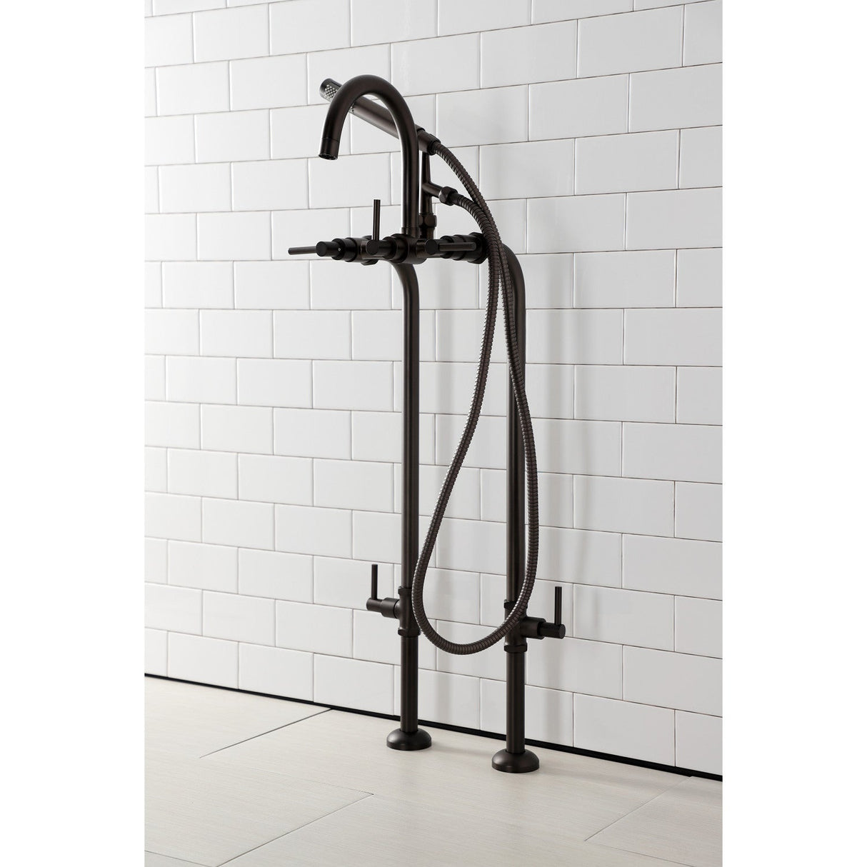 Concord CCK8105DL Freestanding Tub Faucet with Supply Line and Stop Valve, Oil Rubbed Bronze