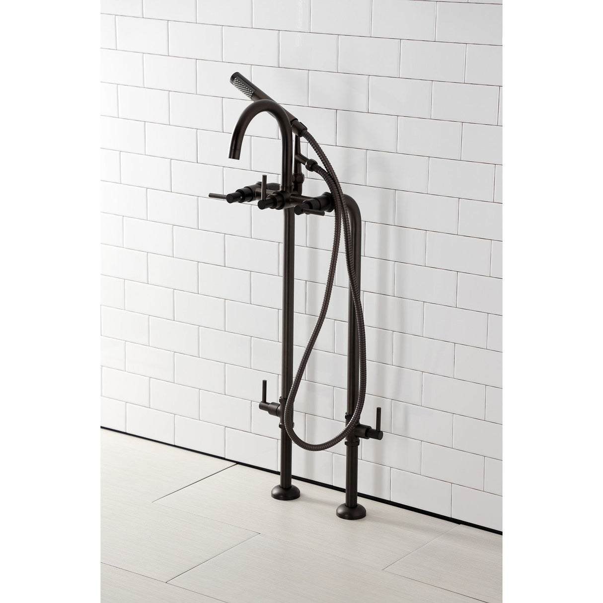 Concord CCK8105DL Freestanding Tub Faucet with Supply Line and Stop Valve, Oil Rubbed Bronze