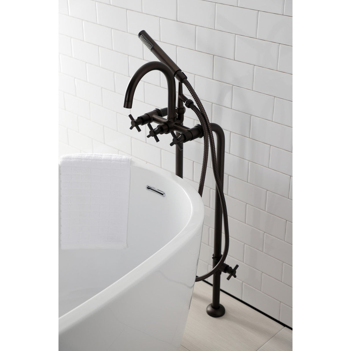 Concord CCK8105DX Freestanding Tub Faucet with Supply Line and Stop Valve, Oil Rubbed Bronze