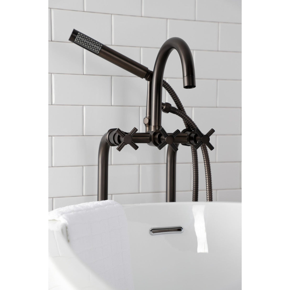 Concord CCK8105DX Freestanding Tub Faucet with Supply Line and Stop Valve, Oil Rubbed Bronze