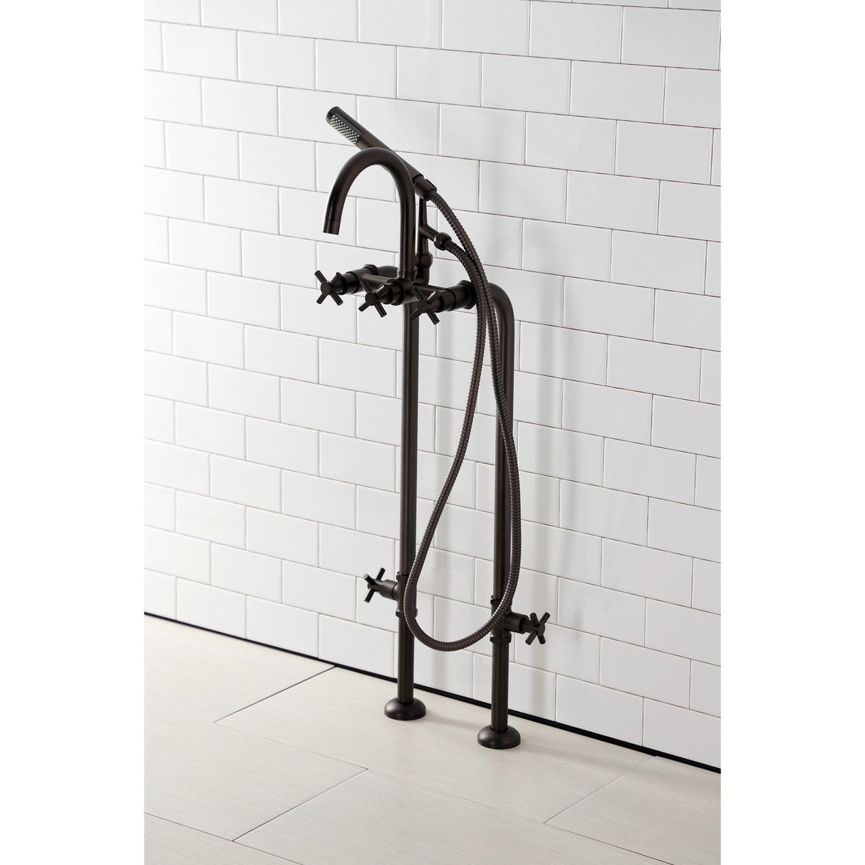 Concord CCK8105DX Freestanding Tub Faucet with Supply Line and Stop Valve, Oil Rubbed Bronze