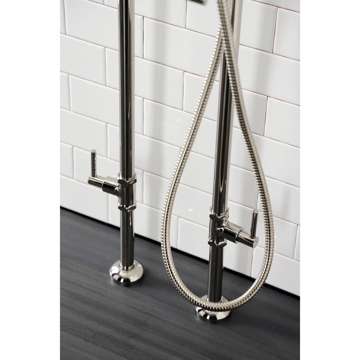 Concord CCK8106DL Freestanding Tub Faucet with Supply Line and Stop Valve, Polished Nickel
