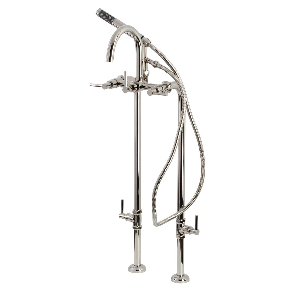 Concord CCK8106DL Freestanding Tub Faucet with Supply Line and Stop Valve, Polished Nickel