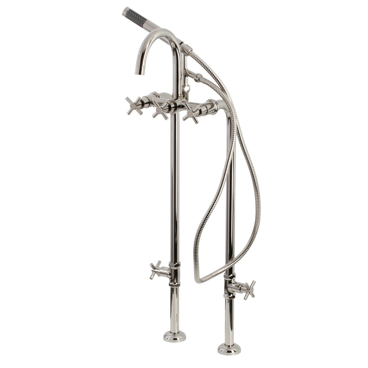 Concord CCK8106DX Freestanding Tub Faucet with Supply Line and Stop Valve, Polished Nickel