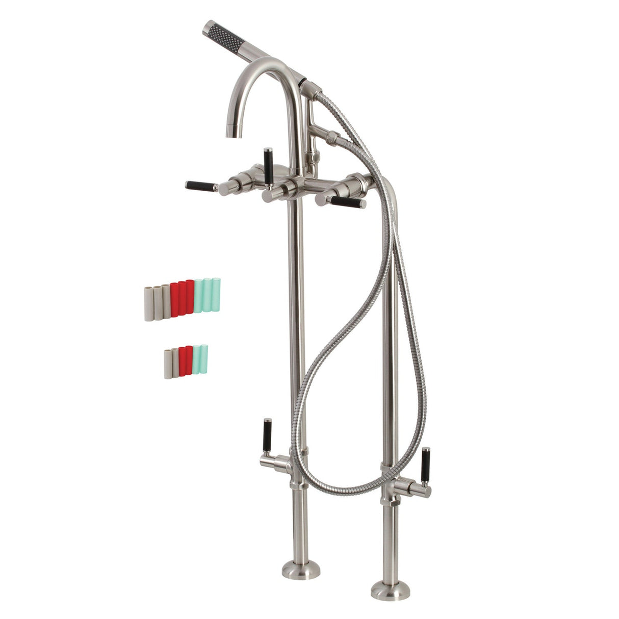 Concord CCK8108DKL Freestanding Tub Faucet with Supply Line and Stop Valve, Brushed Nickel