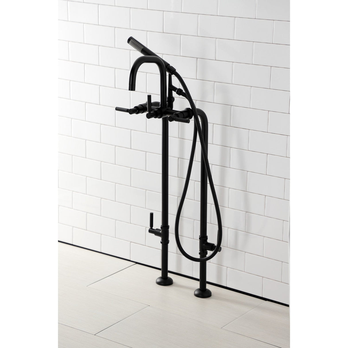 Concord CCK8400DKL Freestanding Tub Faucet with Supply Line and Stop Valve, Matte Black