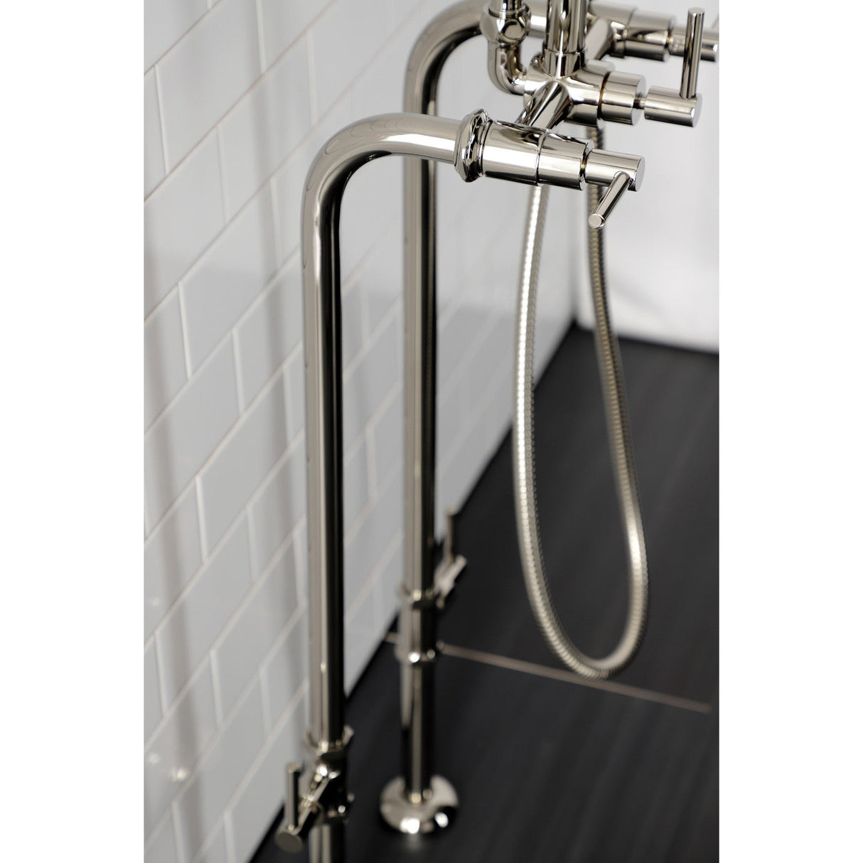 Concord CCK8406DL Freestanding Tub Faucet with Supply Line and Stop Valve, Polished Nickel