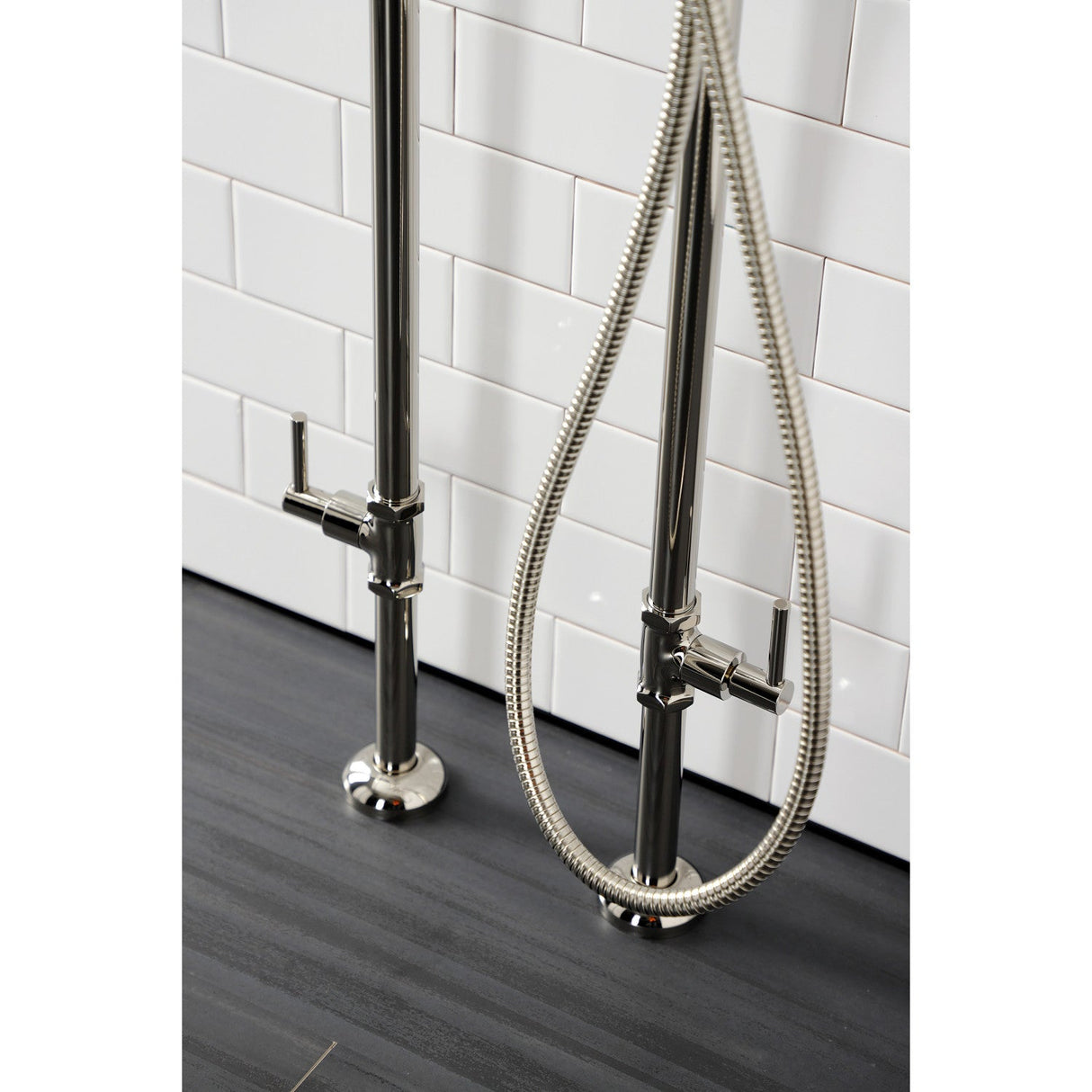 Concord CCK8406DL Freestanding Tub Faucet with Supply Line and Stop Valve, Polished Nickel