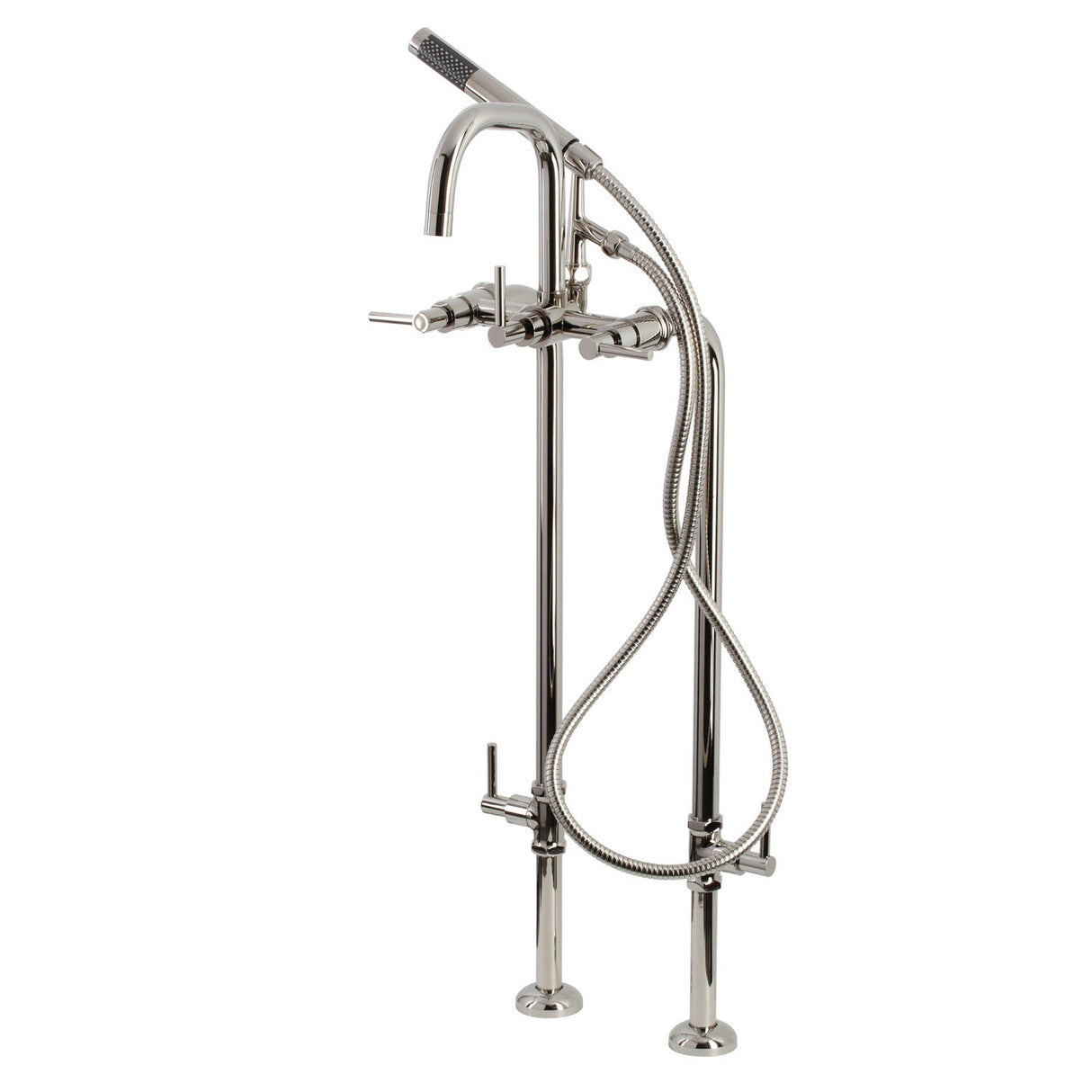 Concord CCK8406DL Freestanding Tub Faucet with Supply Line and Stop Valve, Polished Nickel