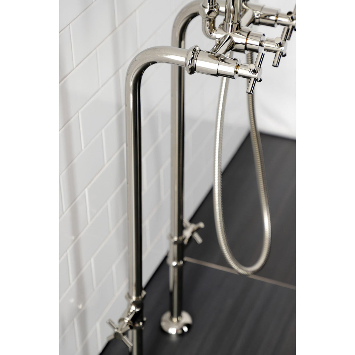 Concord CCK8406DX Freestanding Tub Faucet with Supply Line and Stop Valve, Polished Nickel