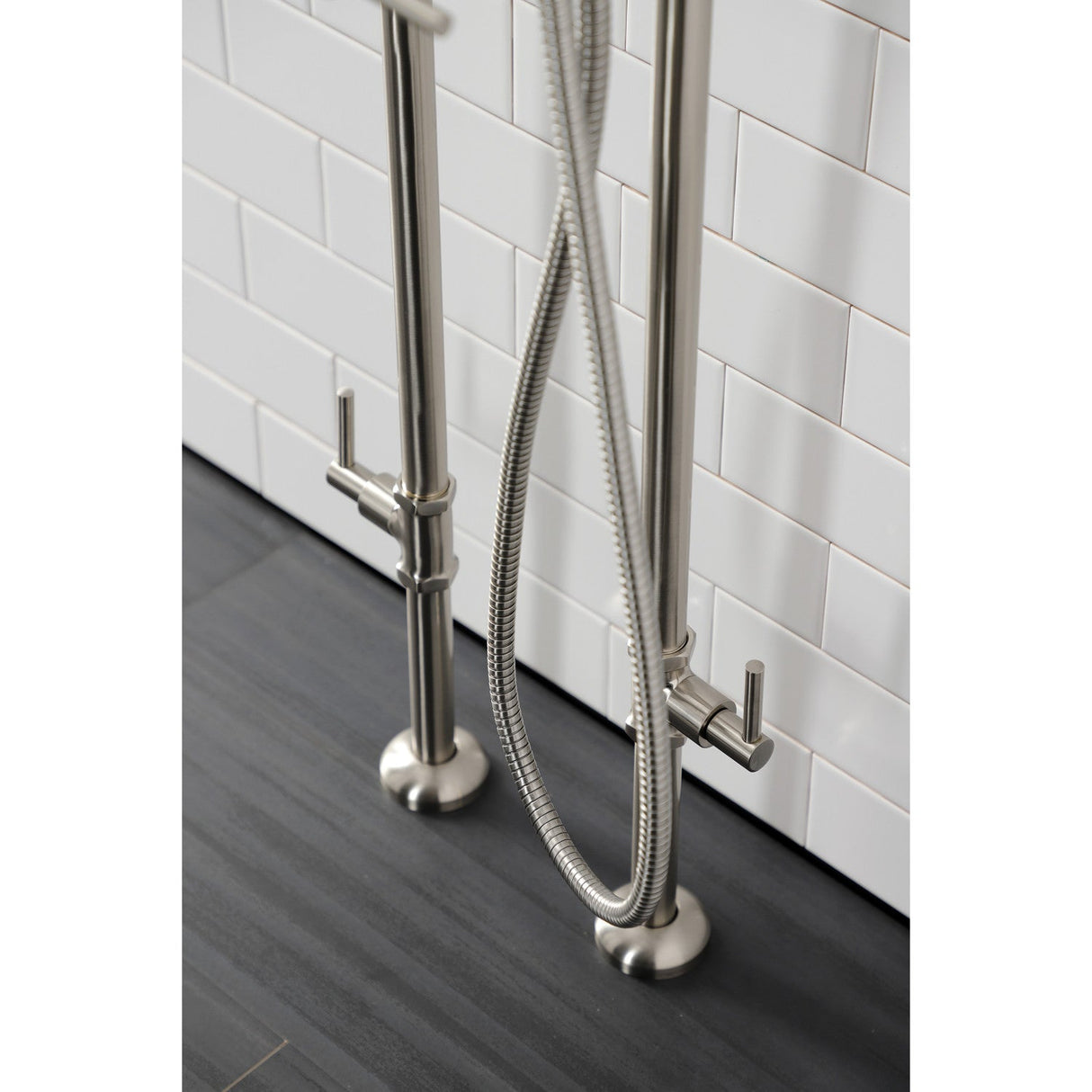 Concord CCK8408DL Freestanding Tub Faucet with Supply Line and Stop Valve, Brushed Nickel