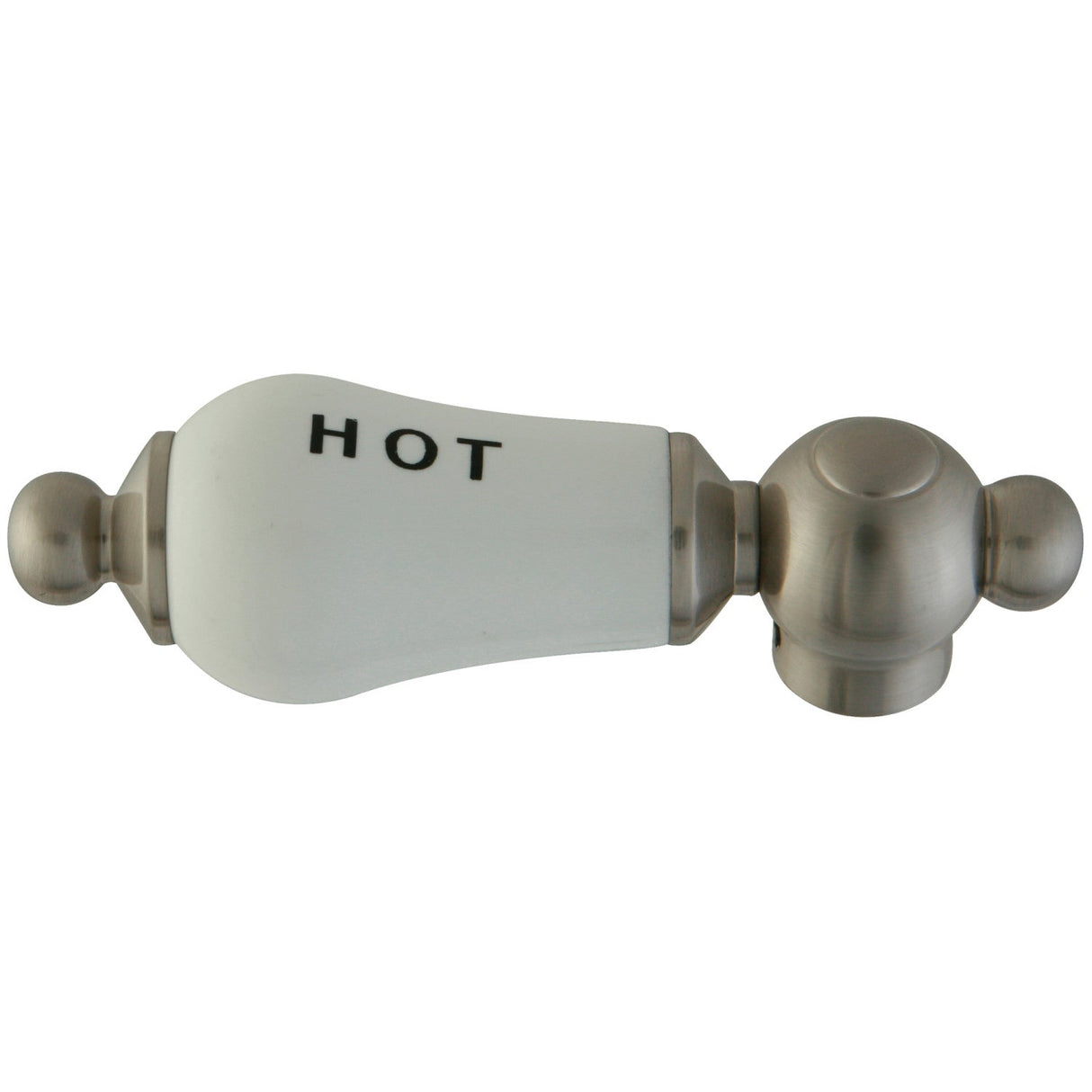 Vintage CCPL8H Hot Porcelain Lever Handle, Brushed Nickel