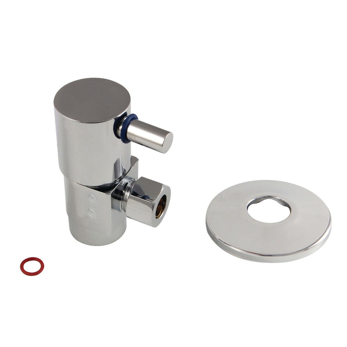 CD43301DLK 1/2-Inch FIP x 3/8-Inch OD Comp Anti-Seize Deluxe Quarter-Turn Ceramic Hardisc Cartridge Angle Stop with Flange, Polished Chrome