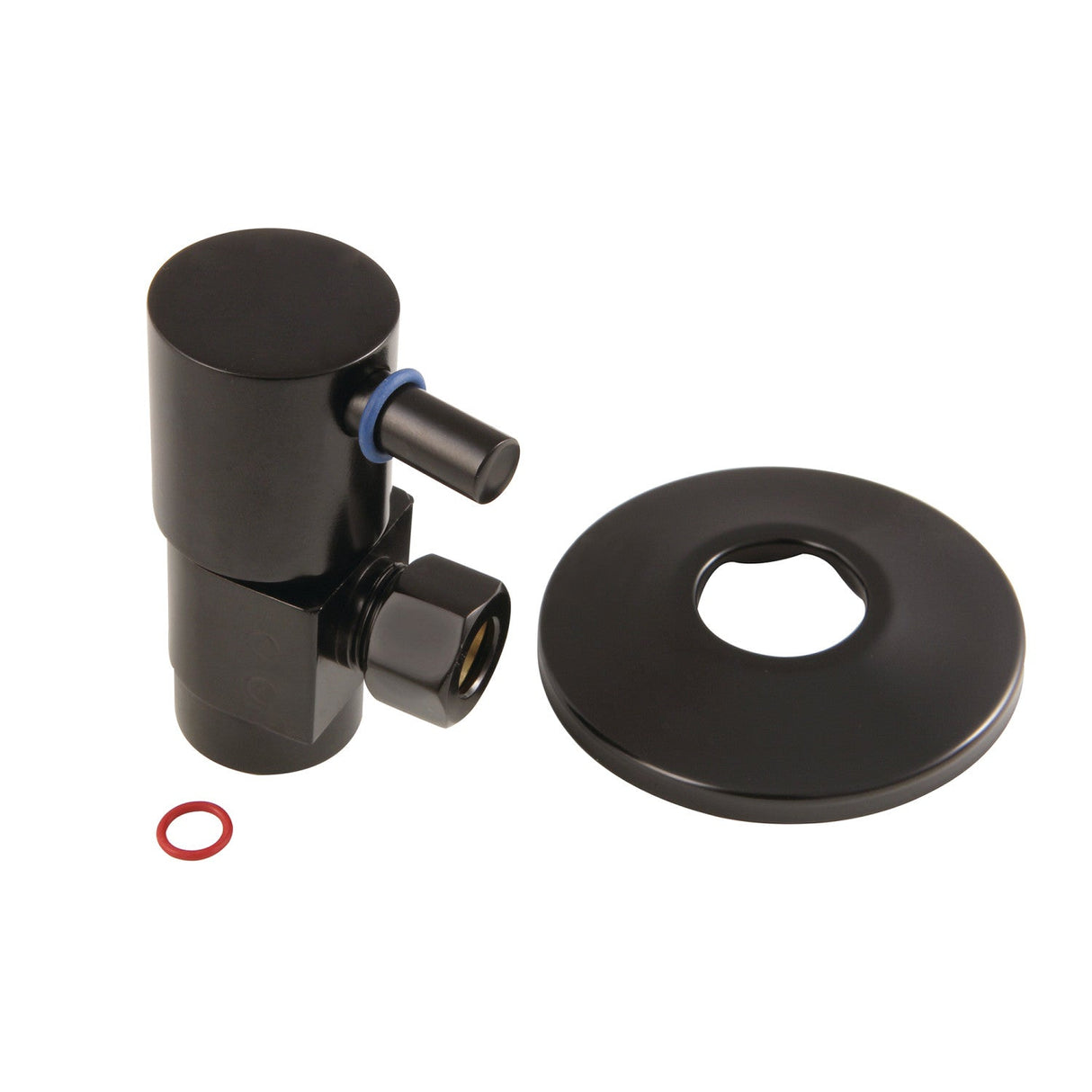 CD43305DLK 1/2-Inch FIP x 3/8-Inch OD Comp Anti-Seize Deluxe Quarter-Turn Ceramic Hardisc Cartridge Angle Stop with Flange, Oil Rubbed Bronze