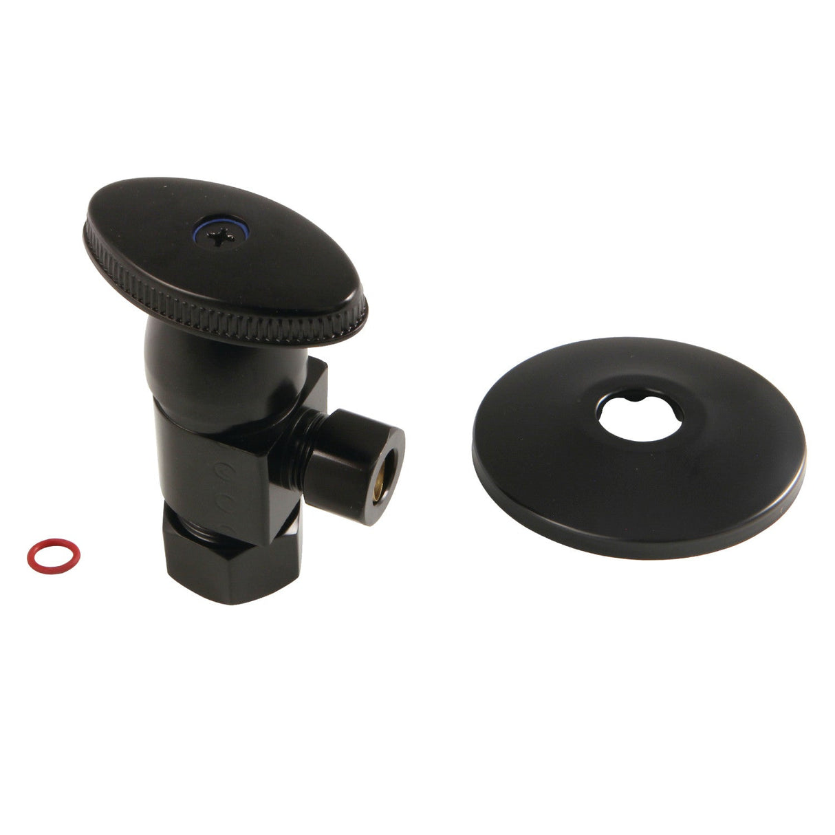 CD53300VAK 5/8-Inch OD Comp x 3/8-Inch OD Comp Anti-Seize Deluxe Quarter-Turn Ceramic Hardisc Cartridge Angle Stop with Flange, Matte Black