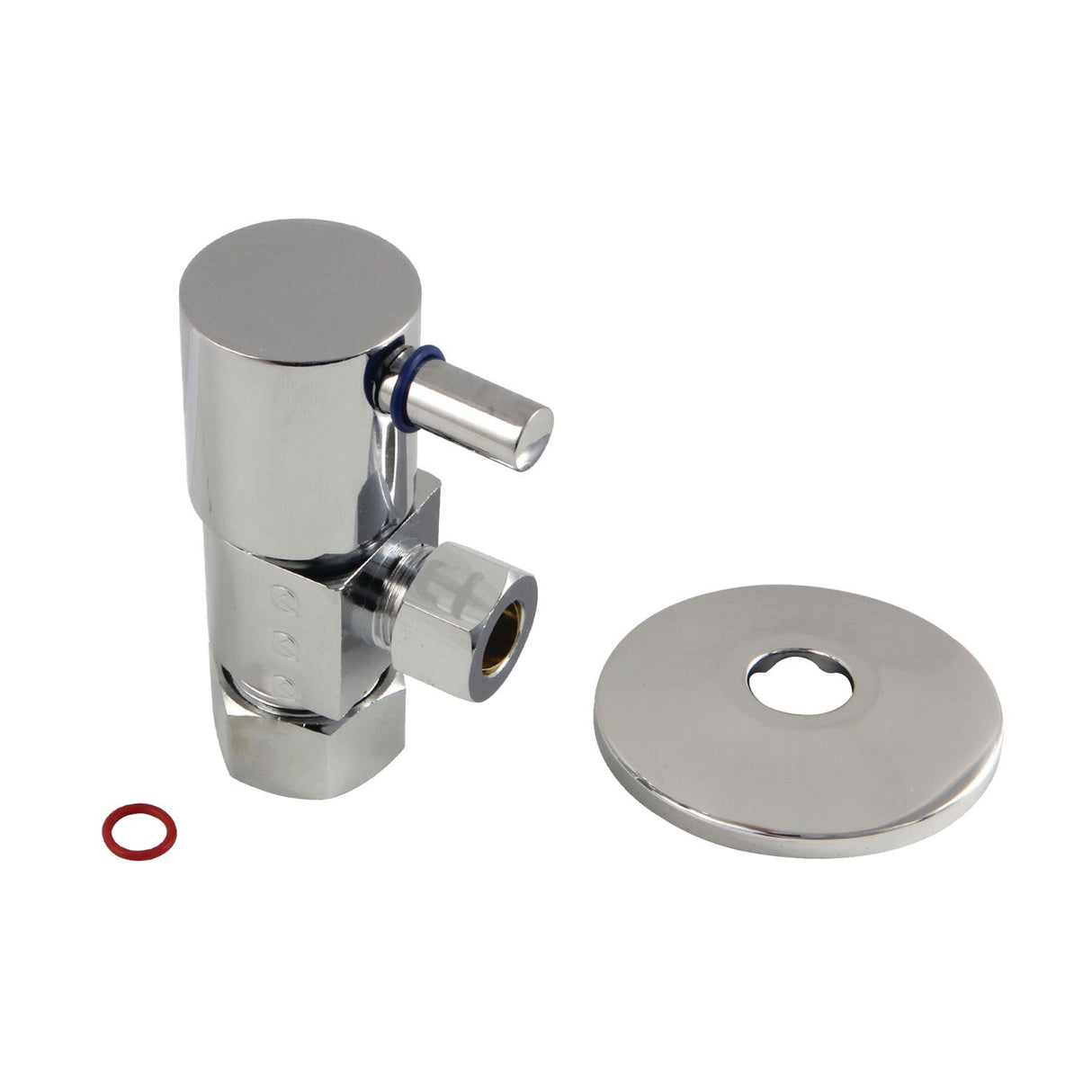 CD53301DLK 5/8-Inch OD Comp x 3/8-Inch OD Comp Anti-Seize Deluxe Quarter-Turn Ceramic Hardisc Cartridge Angle Stop with Flange, Polished Chrome