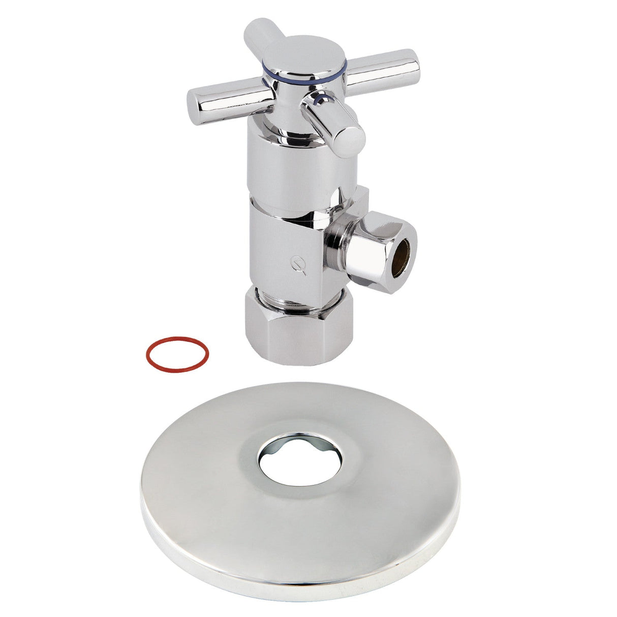 CD53301DXK 5/8-Inch OD Comp x 3/8-Inch OD Comp Anti-Seize Deluxe Quarter-Turn Ceramic Hardisc Cartridge Angle Stop with Flange, Polished Chrome