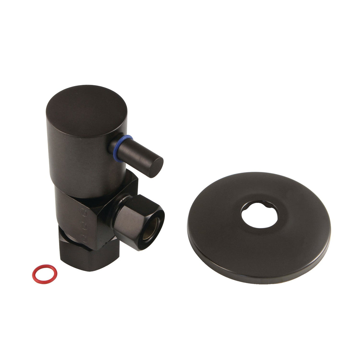 CD53305DLK 5/8-Inch OD Comp x 3/8-Inch OD Comp Anti-Seize Deluxe Quarter-Turn Ceramic Hardisc Cartridge Angle Stop with Flange, Oil Rubbed Bronze
