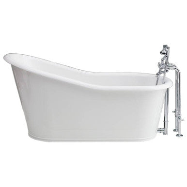 Cheviot 2157-WW White/White Dakota Cast Iron Skirted Bathtub With Continuous Rolled Rim