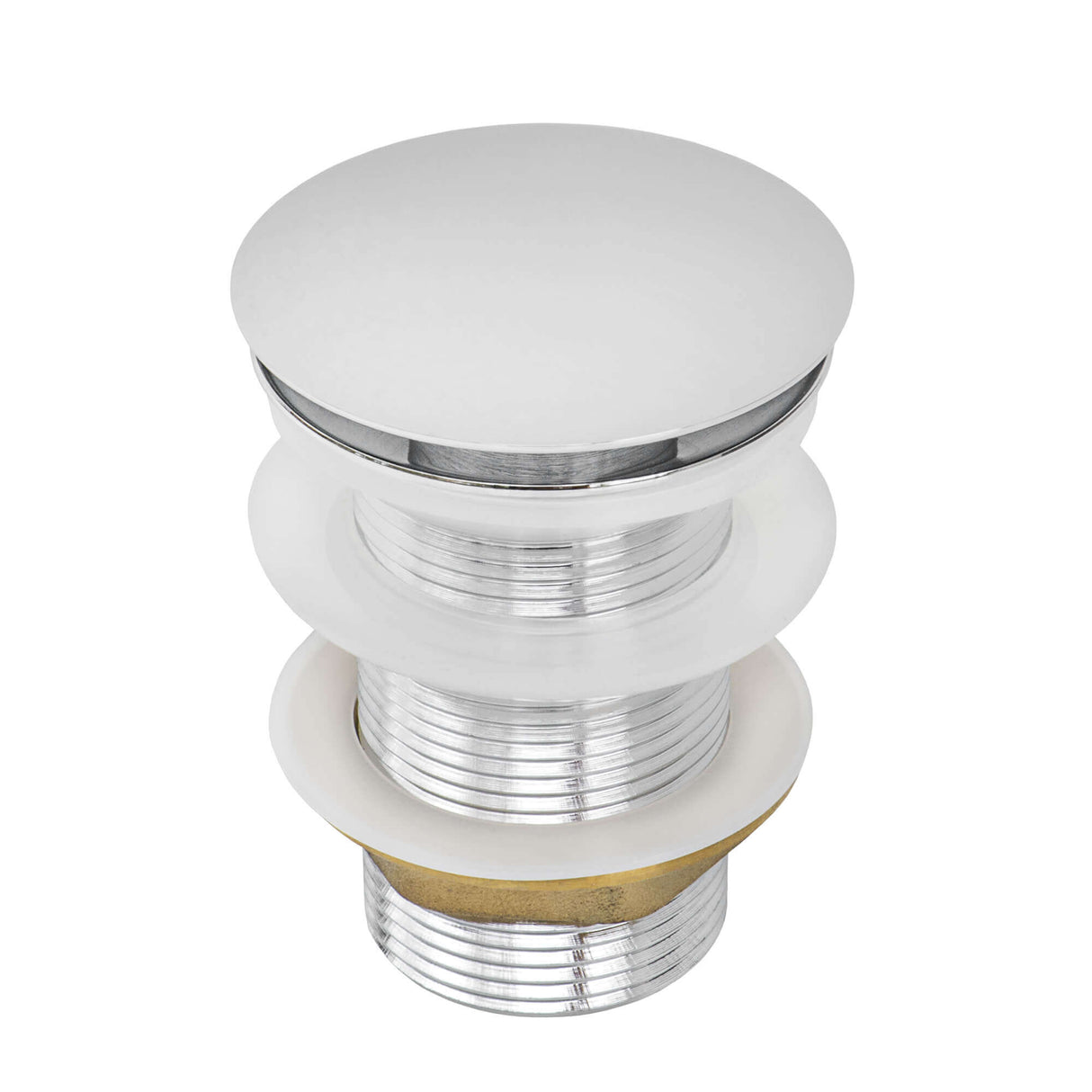 Ruvati Umbrella Style Push Pop-up Drain for Bathroom Sinks without Overflow - Chrome Finish - RVA5102CH