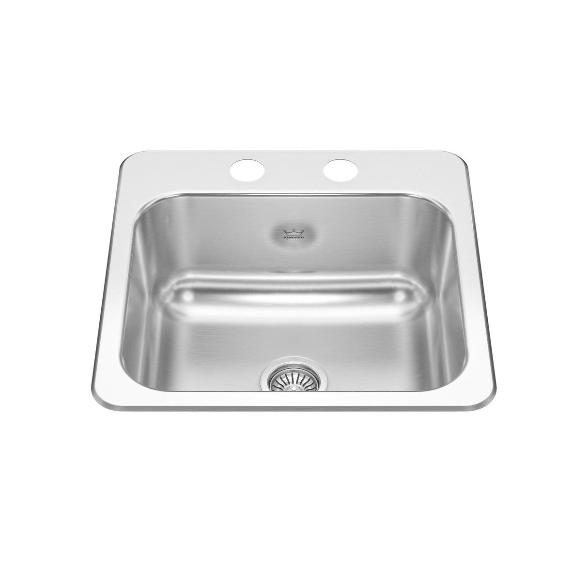 KINDRED CSLA1515-6-2CBN Creemore 15-in LR x 15-in FB x 6-in DP Drop In Single Bowl 2-Hole Stainless Steel Hospitality Sink In Commercial Satin Finish