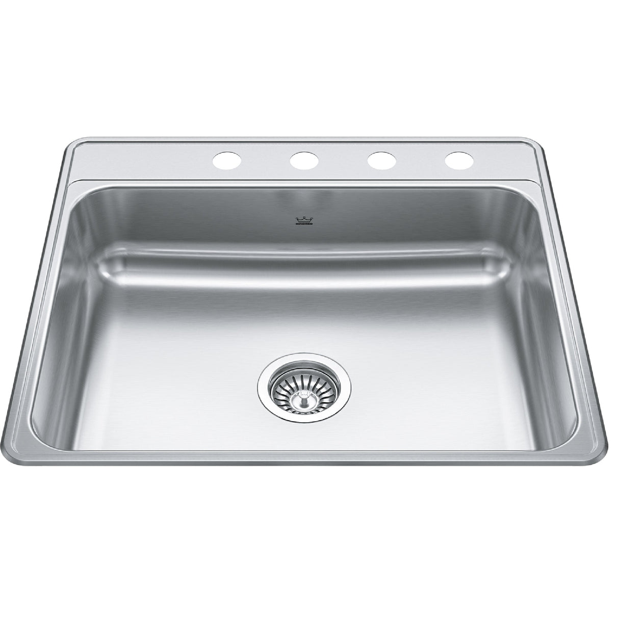 KINDRED CSLA2522-7-4N Creemore 25-in LR x 22-in FB x 7-in DP Drop In Single Bowl 4-Hole Stainless Steel Kitchen Sink In Commercial Satin Finish