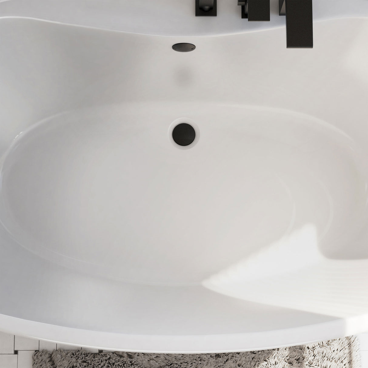 DreamLine Caspian 66 in. L x 27 in. H White Acrylic Freestanding Bathtub