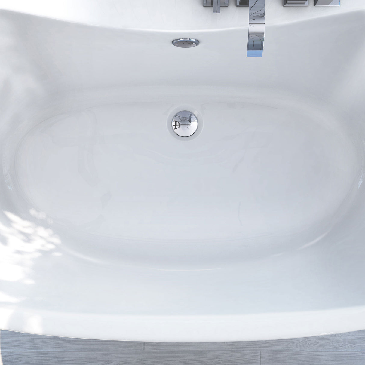 DreamLine Caspian 60 in. L x 27 in. H White Acrylic Freestanding Bathtub