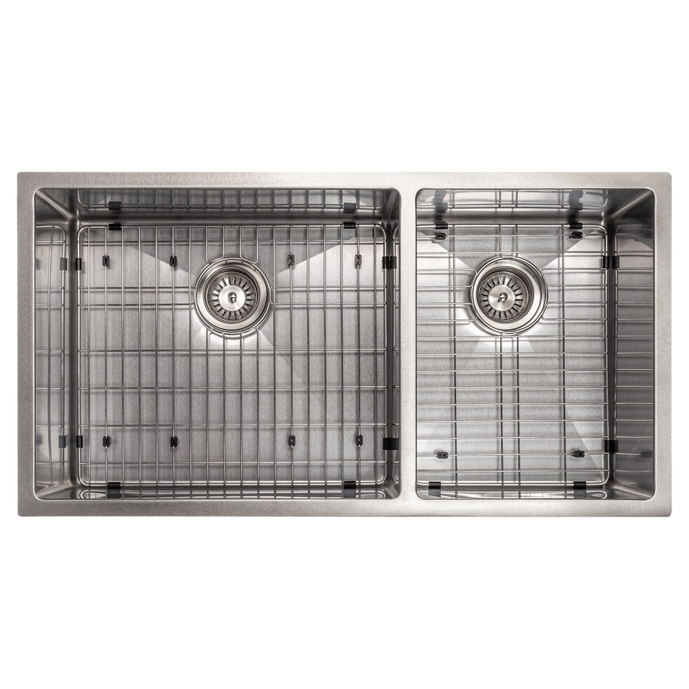 ZLINE 36 in. Chamonix Undermount Double Bowl Kitchen Sink with Bottom Grid (SR60D-36)