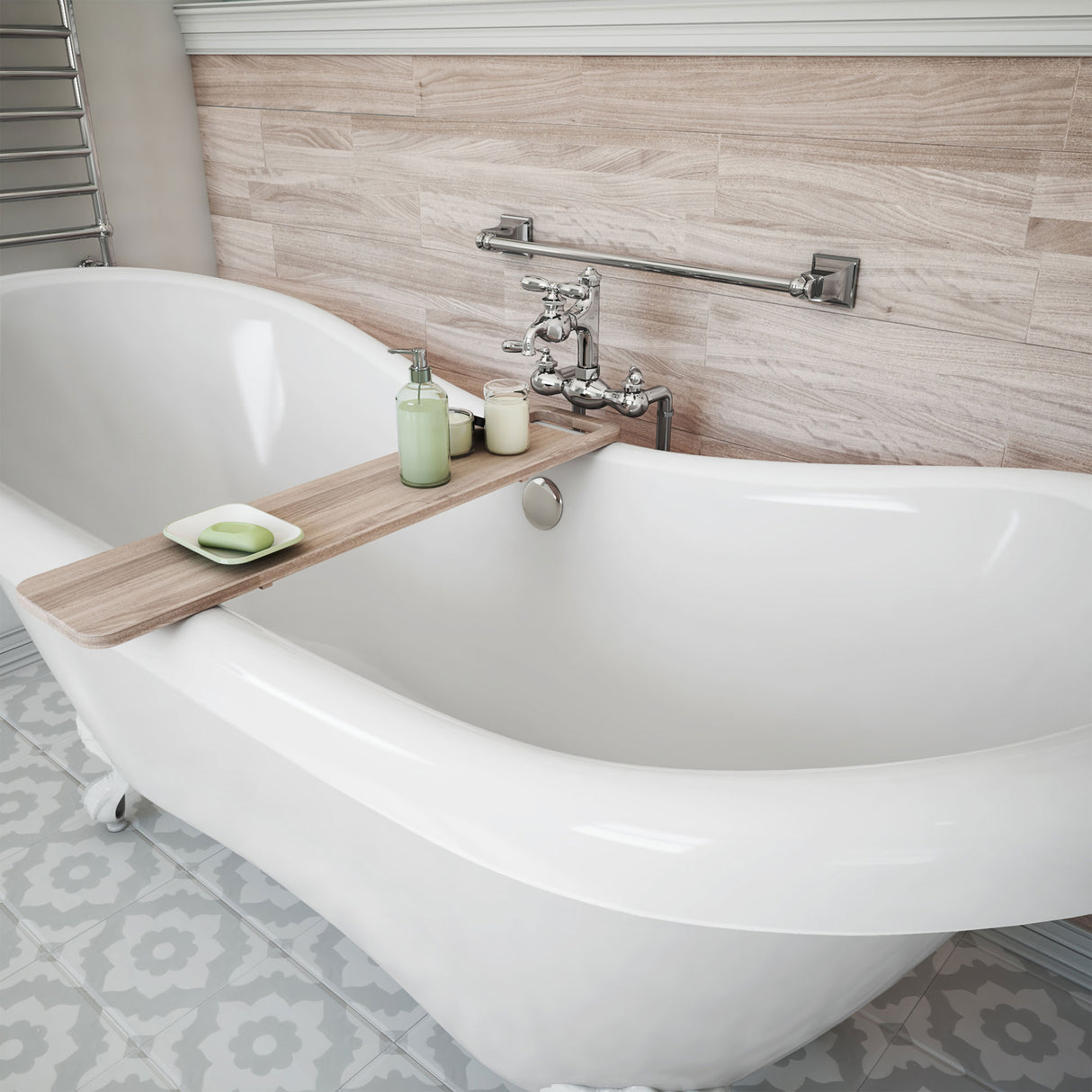 DreamLine Chesapeake 69 in. L x 31 in. H Acrylic Freestanding Bathtub with White Finish