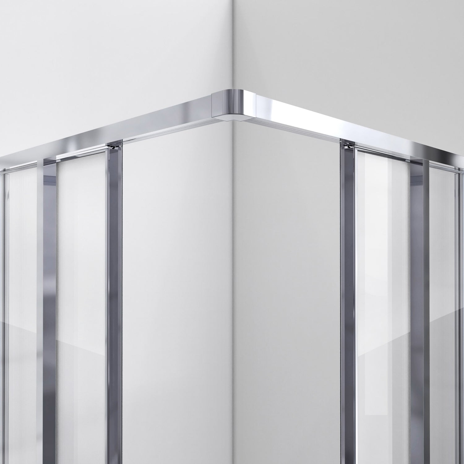 DreamLine Cornerview 36 in. D x 36 in. W x 78 3/4 in. H Sliding Shower Enclosure, Base, and White Wall Kit in Chrome