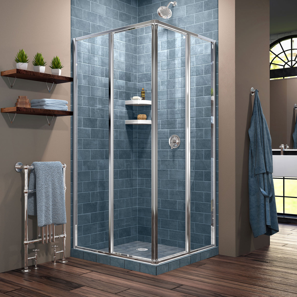 DreamLine Cornerview 34 1/2 in. D x 34 1/2 in. W x 72 in. H Framed Sliding Shower Enclosure in Chrome