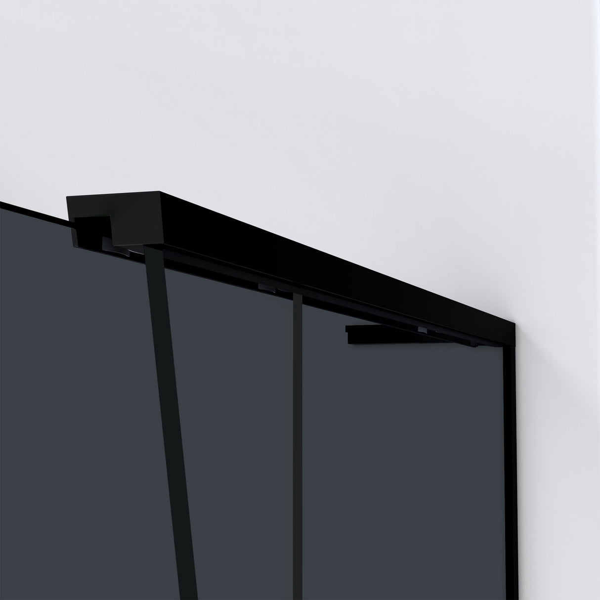 DreamLine Crest 58-60 in. W x 76 in. H Smoke Gray Glass Frameless Sliding Shower Door in Satin Black