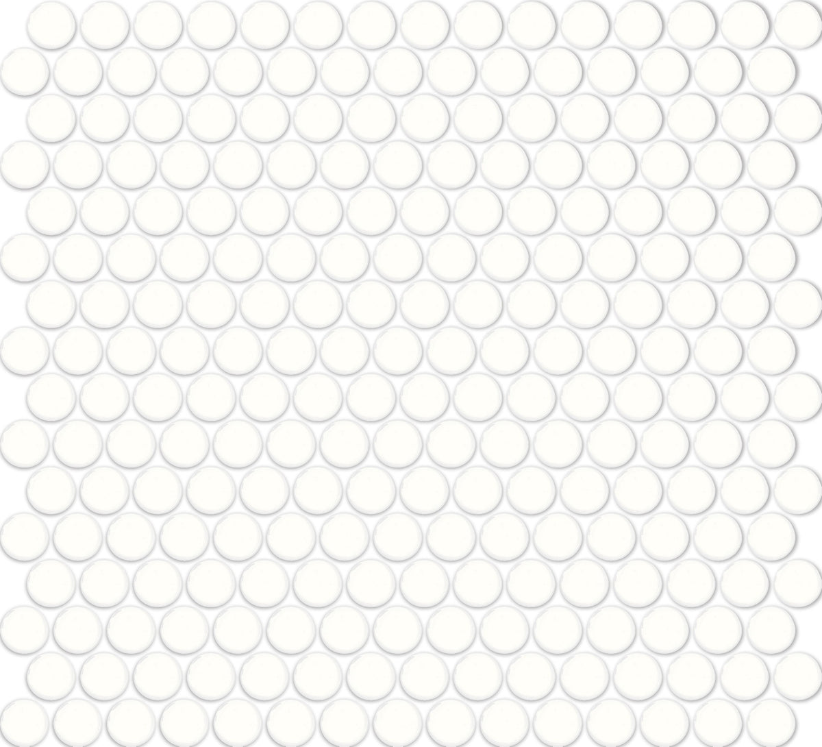 Daltile Color Wheel Mosaic Arctic White Penny Rounds Glossy Mosaic Tile
